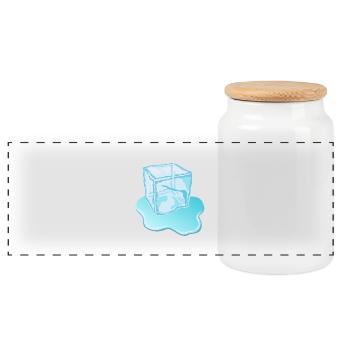 motif de glace / concepteur - Boîte à biscuits avec couvercle en bois - blanc - Devant