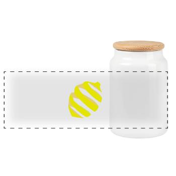 lemon - Panoramic Cookie Jar with Wooden Lid - white - Front