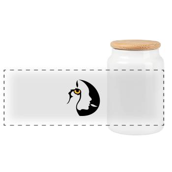 Chamane (œil droit) - Boîte à biscuits avec couvercle en bois - blanc - Devant