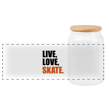 skate - Panorama Keksdose mit Holzdeckel - Weiß - Vorne