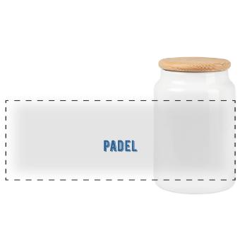 Pas accro padel cadeau - Boîte à biscuits avec couvercle en bois - blanc - Devant