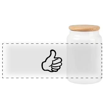emoji pouce.png - Boîte à biscuits avec couvercle en bois - blanc - Devant
