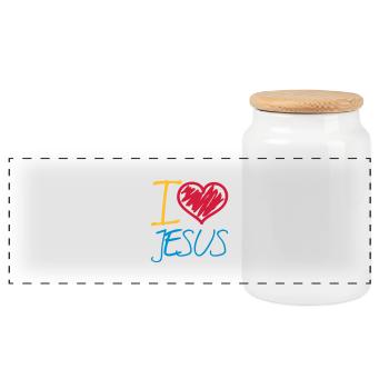 i_love_jesus_gk3 - Boîte à biscuits avec couvercle en bois - blanc - Devant
