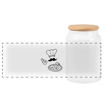 pizza - Boîte à biscuits avec couvercle en bois - blanc - Devant