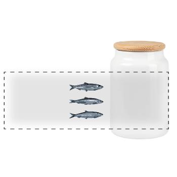 Haring - Panoramic Cookie Jar with Wooden Lid - white - Front