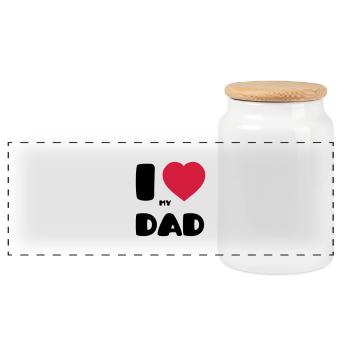 I Love my Dad - Panoramic Cookie Jar with Wooden Lid - white - Front
