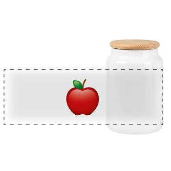 Smiley Apple - Boîte à biscuits avec couvercle en bois - blanc - Devant