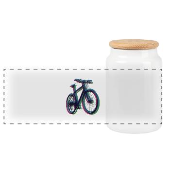 Bike Fahrrad Outdoor Fun Radsport Radtour Freiheit - Panorama Keksdose mit Holzdeckel - Weiß - Vorne