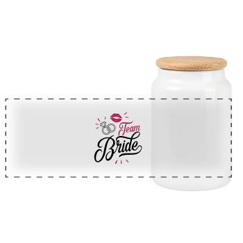bride team - Panorama Keksdose mit Holzdeckel - Weiß - Vorne