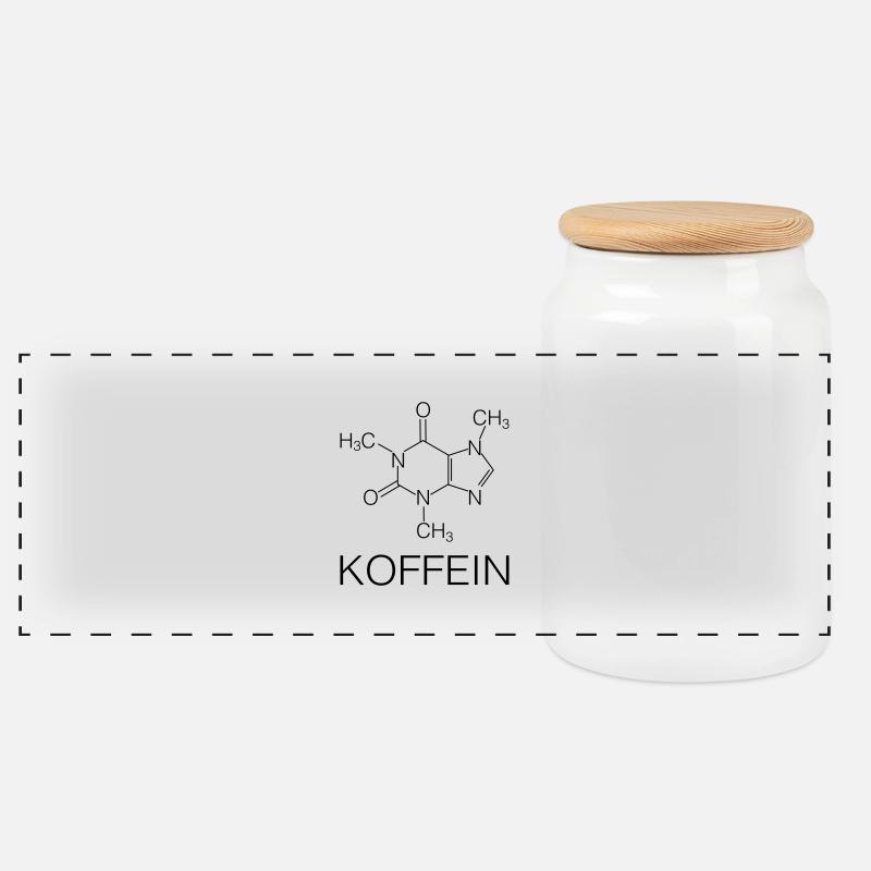 Koffein - Panorama Keksdose mit Holzdeckel - Weiß