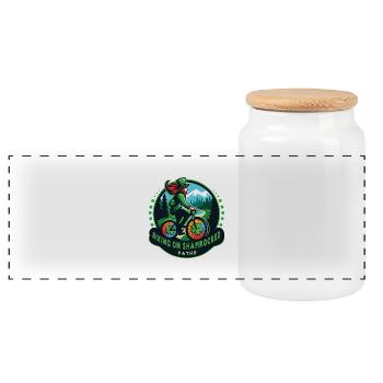 Radfahren auf Kleeblättern Saint Patrick's Day 24 - Panorama Keksdose mit Holzdeckel - Weiß - Vorne