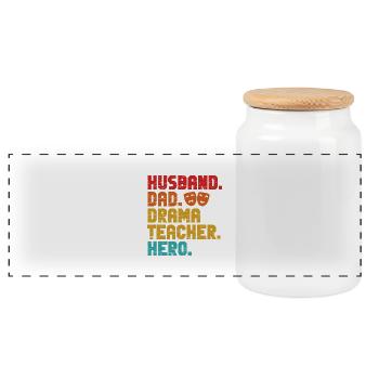mari papa professeur de théâtre héros Conception pour un - Boîte à biscuits avec couvercle en bois - blanc - Devant
