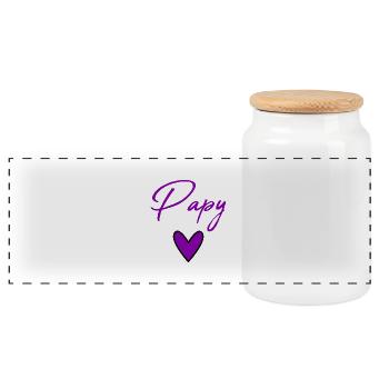 PAPY. PAPA. FÊTE DES PÈRES. BONNE FÊTE PAPA - Boîte à biscuits avec couvercle en bois - blanc - Devant