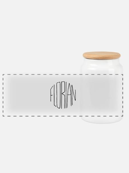 Florian - Panorama Keksdose mit Holzdeckel - Weiß
