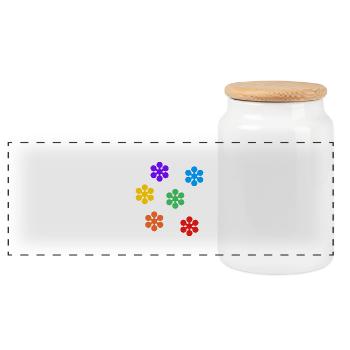 Fleurs arc-en-ciel subtile gay pride - Boîte à biscuits avec couvercle en bois - blanc - Devant