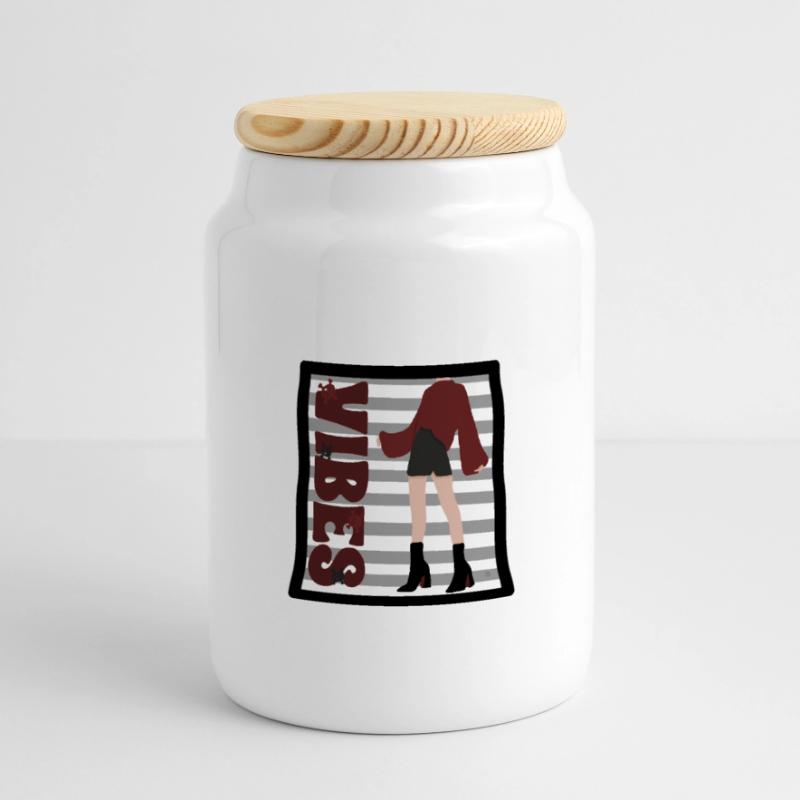 Moda ma rendilo oscuro Biscottiera con coperchio in legno