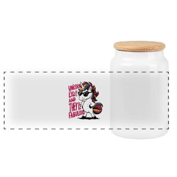 Licornes faboulos - Boîte à biscuits avec couvercle en bois - blanc - Devant