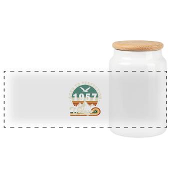 Aged to perfection 1957 Retro -Edition 2025. - Boîte à biscuits avec couvercle en bois - blanc - Devant