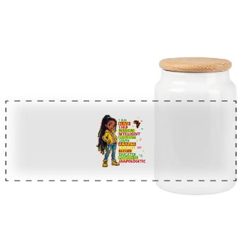 I Am Black Child History Month African American - Boîte à biscuits avec couvercle en bois - blanc - Devant