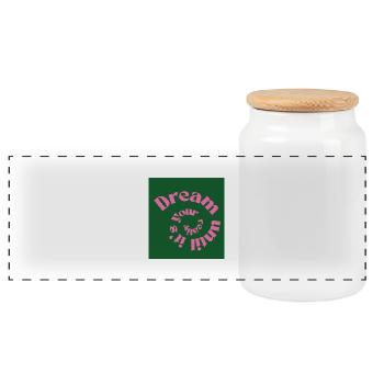 Dream - Boîte à biscuits avec couvercle en bois - blanc - Devant