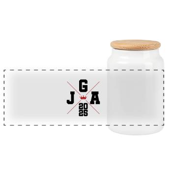 Jga 2025 Bachelor Party - Panoramic Cookie Jar with Wooden Lid - white - Front