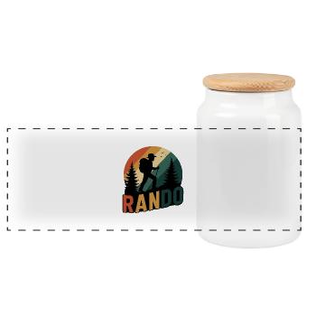 Randonne Rando randonneur - Boîte à biscuits avec couvercle en bois - blanc - Devant