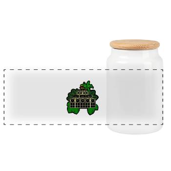 Sound system in the bush - Panoramic Cookie Jar with Wooden Lid - white - Front
