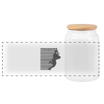 Football américain Touchdown Quarterback Basebal - Boîte à biscuits avec couvercle en bois - blanc - Devant