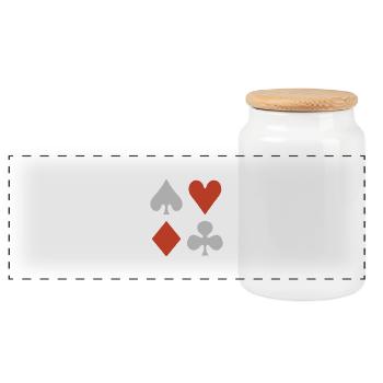 Poker - Panoramic Cookie Jar with Wooden Lid - white - Front