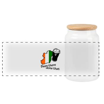 irland_shirt - Panorama Keksdose mit Holzdeckel - Weiß - Vorne