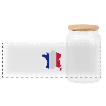frankreich_landflagge - Panorama Keksdose mit Holzdeckel - Weiß - Vorne