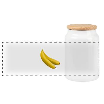 Twin Bananas Vector Yellow - Panoramic Cookie Jar with Wooden Lid - white - Front