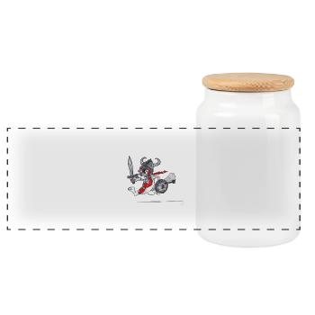 WikingerBiber # Art nord-allemand - Boîte à biscuits avec couvercle en bois - blanc - Devant