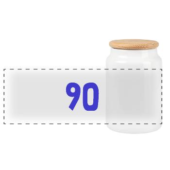 90. 90 YEARS. 90th ANNIVERSARY. 90 YEARS ANNIVERSARY. - Panoramic Cookie Jar with Wooden Lid - white - Front