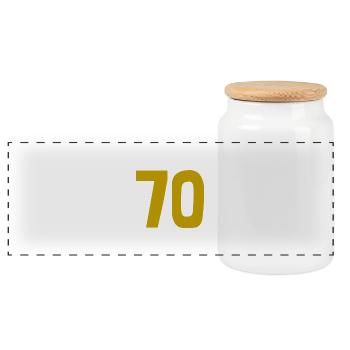 ANNIVERSARY. HAPPY BIRTHDAY. HAPPY BIRTHDAY. - Panoramic Cookie Jar with Wooden Lid - white - Front
