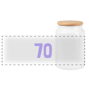 HAPPY BIRTHDAY. HAPPY BIRTHDAY. ANNIVERSARY. - Panoramic Cookie Jar with Wooden Lid - white - Front