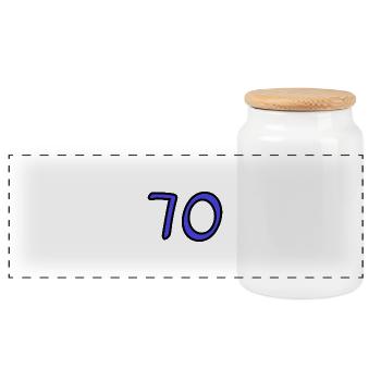 ANNIVERSARY. HAPPY BIRTHDAY. HAPPY BIRTHDAY. - Panoramic Cookie Jar with Wooden Lid - white - Front