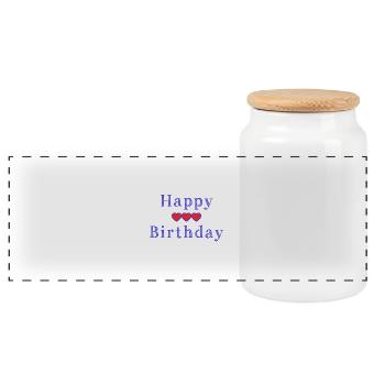 ALLES GUTE ZUM GEBURTSTAG. ALLES GUTE ZUM GEBURTSTAG. JAHRESTAG. - Panorama Keksdose mit Holzdeckel - Weiß - Vorne