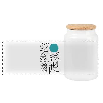 Eau géomique et pression du ciel - Boîte à biscuits avec couvercle en bois - blanc - Devant