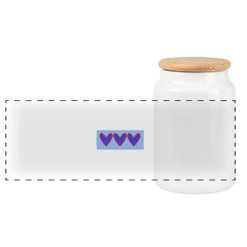 HEART. HEARTS. VALENTINE'S DAY. LOVE. LOVE. COUPLE. - Panoramic Cookie Jar with Wooden Lid - white - Front