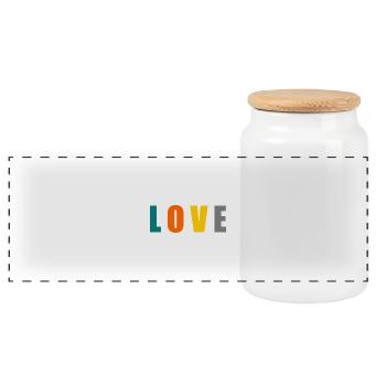 LIEBE. PAAR. ICH HABE GERADE GEHEIRATET. Junggesellinnenabschied. HEILIGER VALENTINSTAG. - Panorama Keksdose mit Holzdeckel - Weiß - Vorne