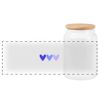 HERZ. PAAR. GERADE VERHEIRATET. Junggesellinnenabschied. VALENTINSTAG. - Panorama Keksdose mit Holzdeckel - Weiß - Vorne