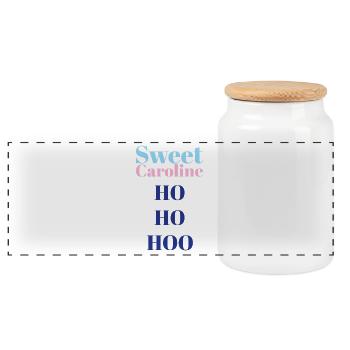 Sweet_caroline - Panoramic Cookie Jar with Wooden Lid - white - Front