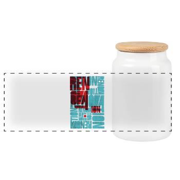 shirt, conception, t-shirt - Boîte à biscuits avec couvercle en bois - blanc - Devant