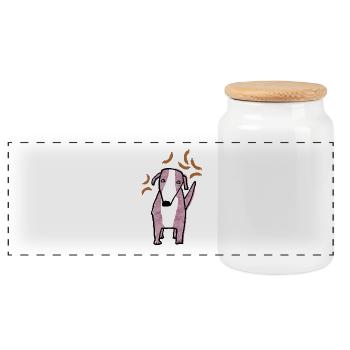 chien - Boîte à biscuits avec couvercle en bois - blanc - Devant