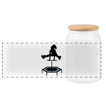 jumping trampolin girl jumpen jump Geschenk - Panorama Keksdose mit Holzdeckel - Weiß - Vorne