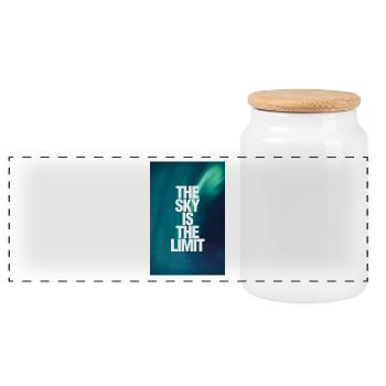 The Sky Is The Limit Poster - Panorama Keksdose mit Holzdeckel - Weiß - Vorne