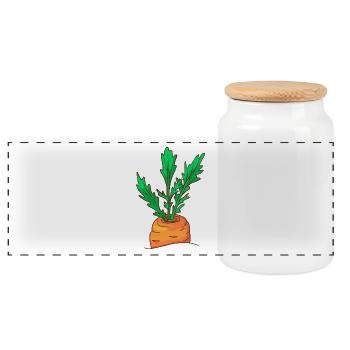 Carottes Carottes Carottes Rüebli Racines Riebli - Boîte à biscuits avec couvercle en bois - blanc - Devant