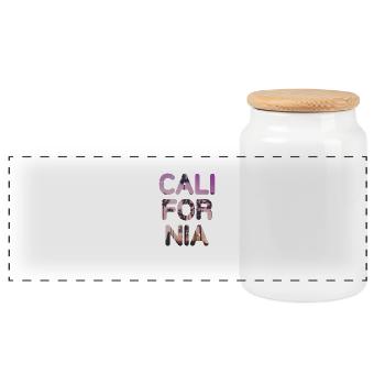California - Panorama Keksdose mit Holzdeckel - Weiß - Vorne