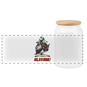Le Canard Colvert, Moi Je Le Chasse ! - Boîte à biscuits avec couvercle en bois - blanc - Devant